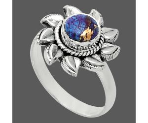 Sun - Kingman Purple Dahlia Turquoise Ring size-8 SDR244756 R-1617, 7x7 mm