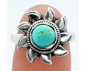 Sun - Natural Rare Turquoise Nevada Aztec Mt Ring size-7.5 SDR244762 R-1617, 7x7 mm