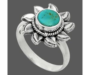 Sun - Natural Rare Turquoise Nevada Aztec Mt Ring size-7.5 SDR244762 R-1617, 7x7 mm