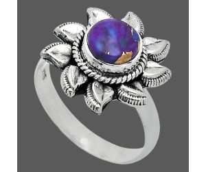 Sun - Copper Purple Turquoise Ring size-7 SDR244767 R-1617, 7x7 mm