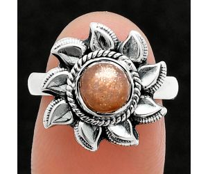 Sun - Sunstone Ring size-8 SDR244771 R-1617, 7x7 mm