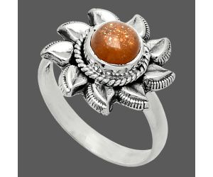 Sun - Sunstone Ring size-8 SDR244771 R-1617, 7x7 mm