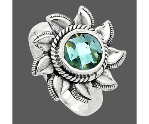 Sun - Prasiolite (Green Amethyst) Checker Ring size-6 SDR244773 R-1617, 7x7 mm