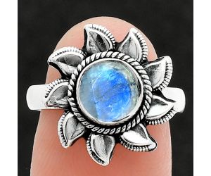 Sun - Faceted Rainbow Moonstone Ring size-8 SDR244774 R-1617, 7x7 mm