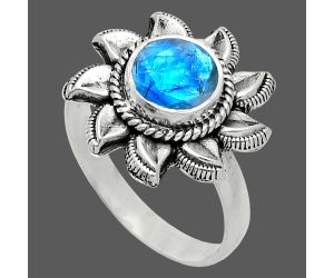 Sun - Faceted Rainbow Moonstone Ring size-8 SDR244776 R-1617, 7x7 mm