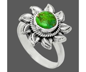 Sun - Copper Green Turquoise Ring size-7 SDR244780 R-1617, 7x7 mm