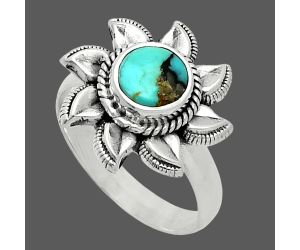 Sun - Lucky Charm Tibetan Turquoise Ring size-6 SDR244782 R-1617, 7x7 mm