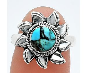 Sun - Lucky Charm Tibetan Turquoise Ring size-7 SDR244790 R-1617, 7x7 mm