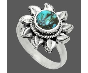 Sun - Lucky Charm Tibetan Turquoise Ring size-7 SDR244802 R-1617, 7x7 mm