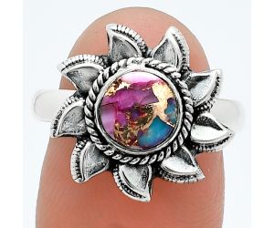 Sun - Kingman Pink Dahlia Turquoise Ring size-8 SDR244805 R-1617, 7x7 mm