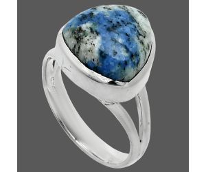 K2 Blue - Azurite In Quartz Ring size-7 SDR244820 R-1002, 12x12 mm