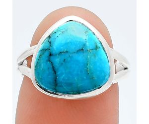 Natural Turquoise Morenci Mine Ring size-7 SDR244822 R-1002, 12x12 mm