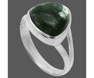 Russian Seraphinite Ring size-9.5 SDR244823 R-1002, 12x12 mm