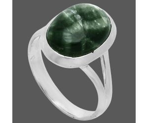 Russian Seraphinite Ring size-8 SDR244831 R-1005, 10x14 mm