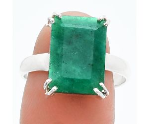 Lab Created Emerald Ring size-9 SDR244836 R-1020, 10x14 mm