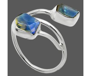 Ethiopian Opal Rough Ring size-7.5 SDR244841 R-1169, 6x7 mm