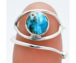 Adjustable Eye - Sleeping Beauty Turquoise Ring size-7.5 SDR244844 R-1254, 8x8 mm