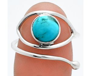 Adjustable Eye - Natural Rare Turquoise Nevada Aztec Mt Ring size-8 SDR244845 R-1254, 8x8 mm