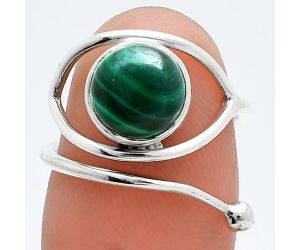 Adjustable Eye - Malachite Eye Ring size-6 SDR244854 R-1254, 8x8 mm