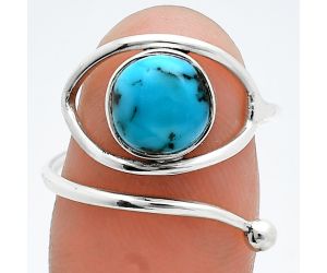 Adjustable Eye - Natural Turquoise Morenci Mine Ring size-7 SDR244857 R-1254, 8x8 mm