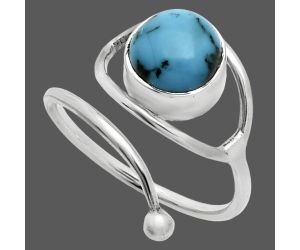 Adjustable Eye - Natural Turquoise Morenci Mine Ring size-7 SDR244857 R-1254, 8x8 mm