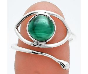 Adjustable Eye - Malachite Eye Ring size-8.5 SDR244862 R-1254, 8x8 mm