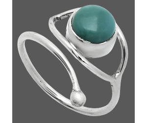 Adjustable Eye - Natural Rare Turquoise Nevada Aztec Mt Ring size-8.5 SDR244865 R-1254, 8x8 mm