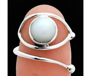 Adjustable Eye - White Opal Ring size-6 SDR244876 R-1254, 8x8 mm