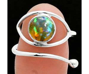 Adjustable Eye - Ethiopian Opal Ring size-8.5 SDR244877 R-1254, 8x8 mm