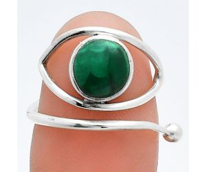 Adjustable Eye - Malachite Eye Ring size-5.5 SDR244880 R-1254, 8x8 mm