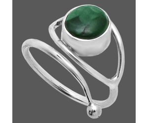 Adjustable Eye - Malachite Eye Ring size-5.5 SDR244880 R-1254, 8x8 mm