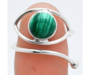 Adjustable Eye - Malachite Eye Ring size-8 SDR244881 R-1254, 8x8 mm