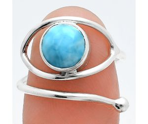 Adjustable Eye - Larimar (Dominican Republic) Ring size-7.5 SDR244884 R-1254, 8x8 mm