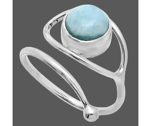 Adjustable Eye - Larimar (Dominican Republic) Ring size-7.5 SDR244884 R-1254, 8x8 mm