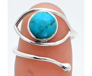 Adjustable Eye - Natural Rare Turquoise Nevada Aztec Mt Ring size-7 SDR244888 R-1254, 8x8 mm