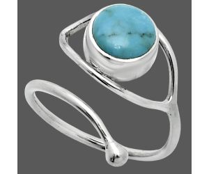 Adjustable Eye - Natural Rare Turquoise Nevada Aztec Mt Ring size-7 SDR244888 R-1254, 8x8 mm