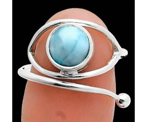 Adjustable Eye - Larimar (Dominican Republic) Ring size-7.5 SDR244891 R-1254, 8x8 mm