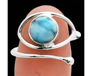 Adjustable Eye - Larimar (Dominican Republic) Ring size-8 SDR244892 R-1254, 8x8 mm