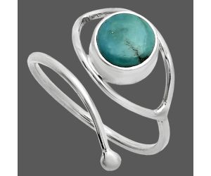 Adjustable Eye - Natural Rare Turquoise Nevada Aztec Mt Ring size-9 SDR244893 R-1254, 8x8 mm