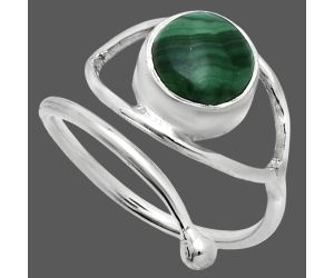 Adjustable Eye - Malachite Eye Ring size-7 SDR244894 R-1254, 8x8 mm