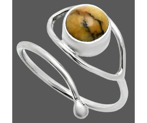 Adjustable Eye - Honey Dendritic Opal Ring size-9 SDR244895 R-1254, 8x8 mm