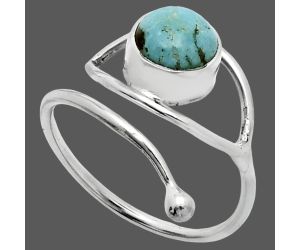 Adjustable Eye - Natural Rare Turquoise Nevada Aztec Mt Ring size-8.5 SDR244896 R-1254, 8x8 mm