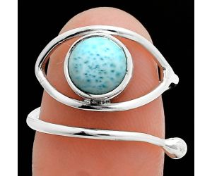 Adjustable Eye - Larimar (Dominican Republic) Ring size-7 SDR244900 R-1254, 8x8 mm