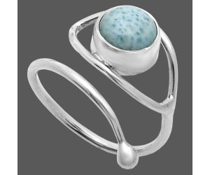 Adjustable Eye - Larimar (Dominican Republic) Ring size-7 SDR244900 R-1254, 8x8 mm