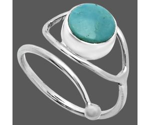 Adjustable Eye - Natural Rare Turquoise Nevada Aztec Mt Ring size-7.5 SDR244903 R-1254, 8x8 mm