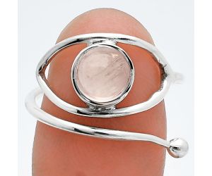 Adjustable Eye - Rose Quartz Ring size-8 SDR244907 R-1254, 8x8 mm