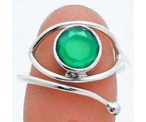 Adjustable Eye - Green Onyx Ring size-9 SDR244908 R-1254, 8x8 mm