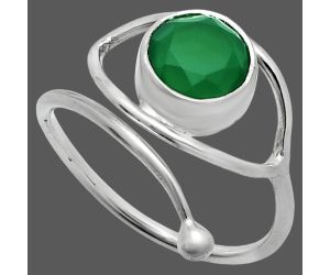 Adjustable Eye - Green Onyx Ring size-9 SDR244908 R-1254, 8x8 mm