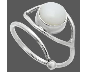 Adjustable Eye - White Opal Ring size-8 SDR244909 R-1254, 8x8 mm