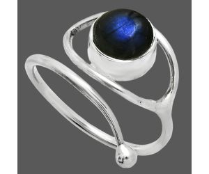 Adjustable Eye - Blue Fire Labradorite Ring size-8 SDR244915 R-1254, 8x8 mm